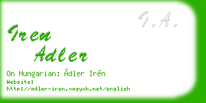 iren adler business card