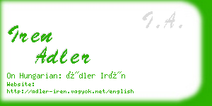 iren adler business card